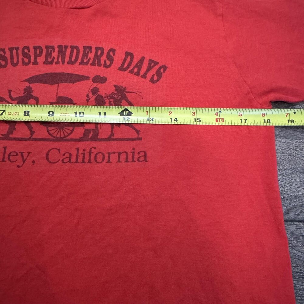 Vintage Red Suspenders Days Festival Shirt Size M Gridley California 80s Tee Usa View 4